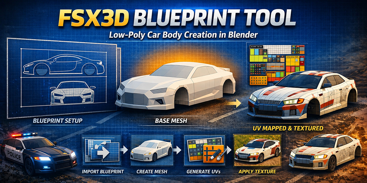 FSX3D Blueprint Tool promotional workflow image